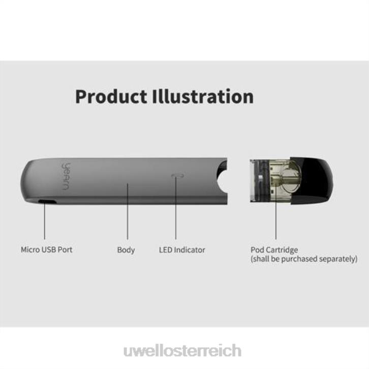 UWELL Österreich - UWELL YEARN Pod-Gerät (Pods nicht im Lieferumfang enthalten) grau 60RH256