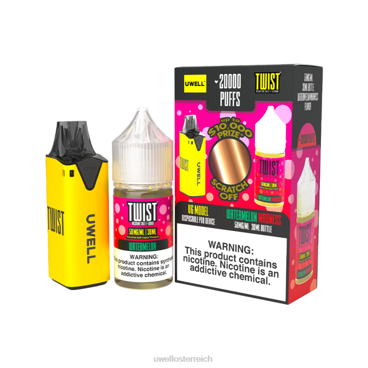 UWELL e-zigarette kaufen - UWELL V6 Einweggerät + Daddy's Vapor 30 ml Saft – Kollaborationspaket clr: gelb/flv: wassermelonenwahnsinn 50 mg 60RH220