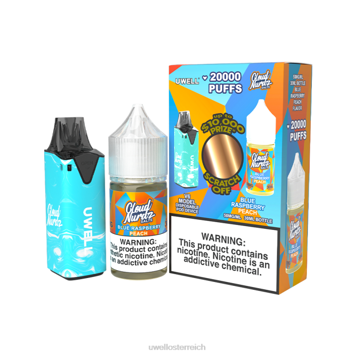 UWELL online shop - UWELL V6 Einweggerät + Daddy\'s Vapor 30 ml Saft – Kollaborationspaket clr: rot/flv: Feijoa-Ananas-Guave 48 mg 60RH207