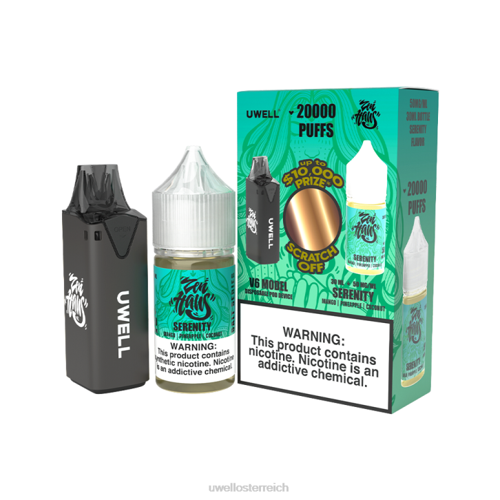 UWELL online shop - UWELL V6 Einweggerät + Daddy\'s Vapor 30 ml Saft – Kollaborationspaket clr: rot/flv: Feijoa-Ananas-Guave 48 mg 60RH207