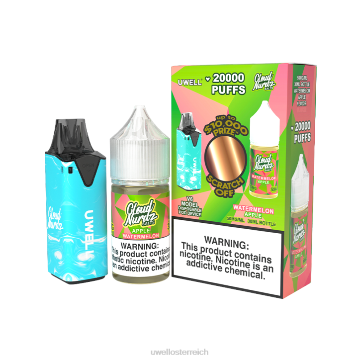 UWELL online shop - UWELL V6 Einweggerät + Daddy\'s Vapor 30 ml Saft – Kollaborationspaket clr: rot/flv: Feijoa-Ananas-Guave 48 mg 60RH207