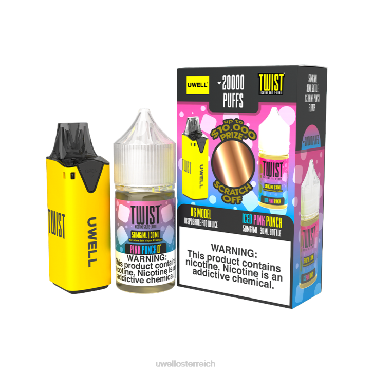 buy UWELL vape - UWELL V6 Einweggerät + Daddy's Vapor 30 ml Saft – Kollaborationspaket clr: gelb/flv: eisgekühlter rosa Punsch 50 mg 60RH218