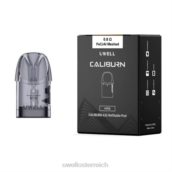 UWELL einweg vape - UWELL CALIBURN A3 Ersatzkapseln | 4 Packung 0,8 Ohm 2 60RH19