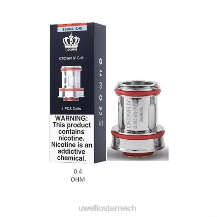 UWELL Wien - UWELL CROWN 4 Ersatzspulen (4er-Pack) Doppelspule 0,4 Ohm 60RH183