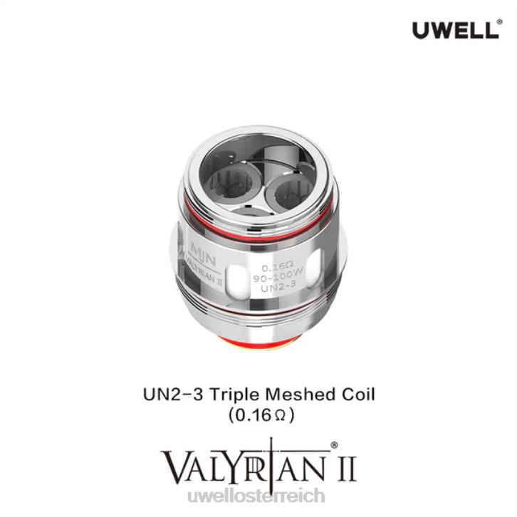 UWELL e-zigarette kaufen - UWELL VALYRIAN 2 Ersatzspulen (2er-Pack) un2-3 Triple Mesh 0,16 Ohm 60RH30