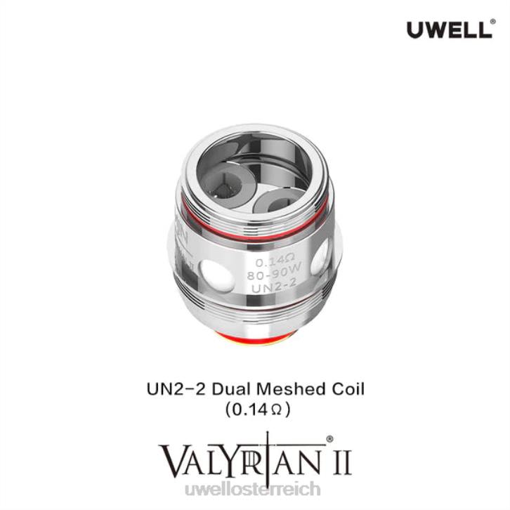 UWELL einweg vape - UWELL VALYRIAN 2 Ersatzspulen (2er-Pack) un2 Dual Mesh 0,14 Ohm 60RH29