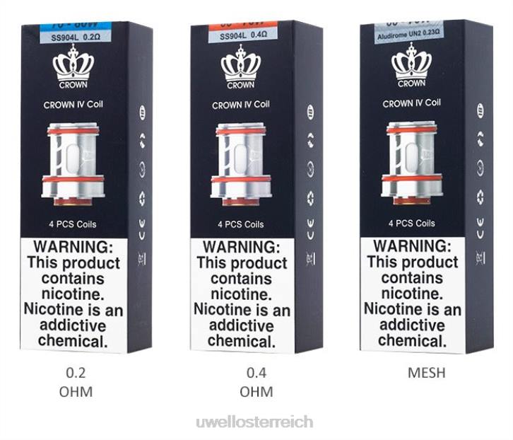 UWELL kaufen - UWELL CROWN 4 Ersatzspulen (4er-Pack) un2 Dual Mesh 0,23 Ohm 60RH184